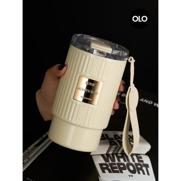 (免運)holoholo羅馬咖啡杯保冷高顏值吸管水杯子不銹鋼2024女新款保溫杯