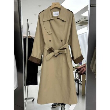 中長款風衣外套女雙排扣系帶2024年秋裝新款時尚百搭洋氣顯瘦大衣