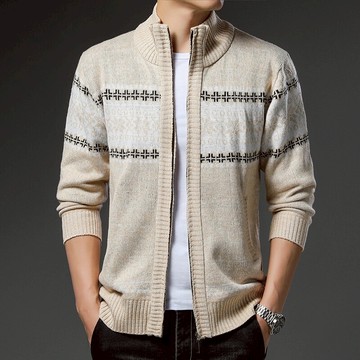 毛衣中青年男士秋季新款上衣韓版潮流休閑立領針織衫開衫保暖外套