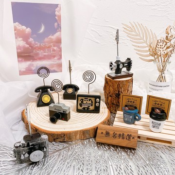現貨🔺多款 復古 相機留言夾 時鐘留言夾 咖啡杯留言夾 名片夾 照片夾 菜單夾 辦公室小物 擺件 創意 留聲機 裁縫機