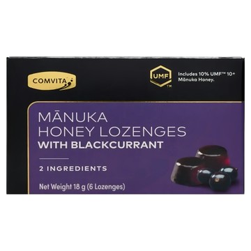 COMVITA 康維他 UMF10+麥蘆卡蜂蜜潤喉糖 黑醋栗口味 6顆 18g  1盒