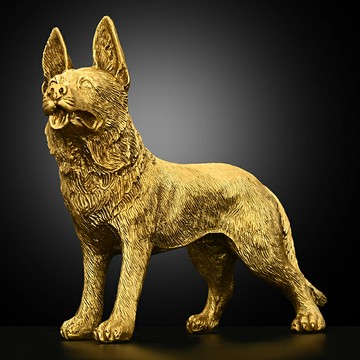 銅狗擺件純銅狼狗生肖狗公狗客廳玄關酒柜門店桌面裝飾品大號狼狗