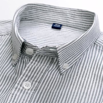 純棉灰色豎條紋襯衫潮流男士韓版長袖經典細格紋襯衣春秋格子寸衫