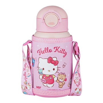 Sanrio 316不鏽鋼一杯雙蓋三用彈蓋兒童保溫杯/保溫瓶 - 500ml(附皮革杯套)