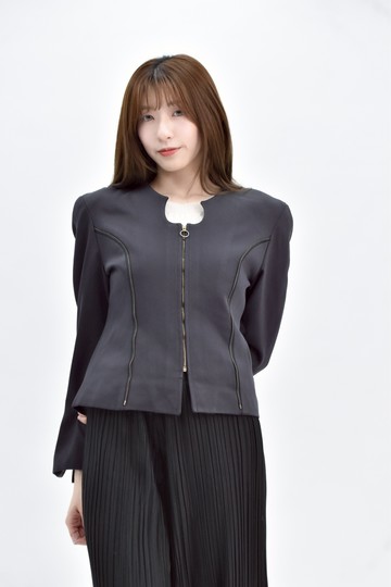 加購優惠(S) coco 黑色拉鍊西裝外套