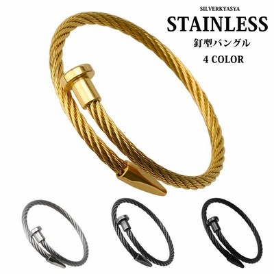 ✳️ハイクオリティ✨釘✨バングル✨イエローゴールド✨ブレスレット✨シルバー別売 r400