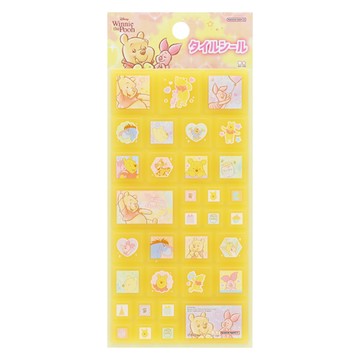 sun-star 迪士尼磚型貼紙 小熊維尼 黃色 1張 可愛造型 手帳裝飾