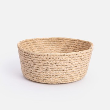 艾禮思可水洗編織收納籃S 圓形自然色