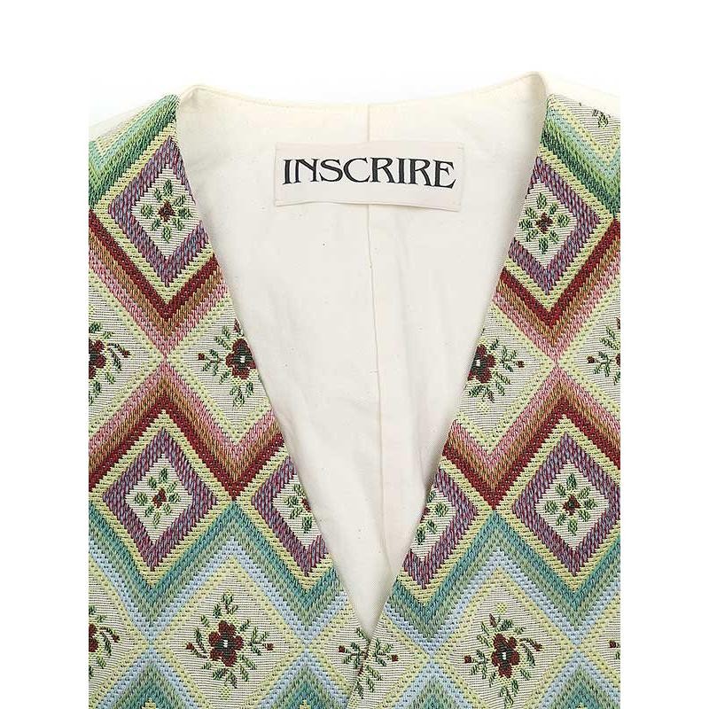 INSCRIRE アンスクリア flower jacquard gilet | conceitopilatesbh.com