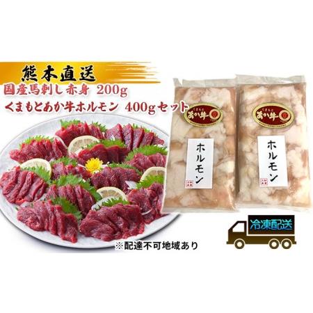 ふるさと納税 馬刺し 赤身 あか牛 ホルモン セット 国産 熊本直送 馬刺 馬肉 肉 お肉 冷凍 配送不可：離島 熊本県錦町