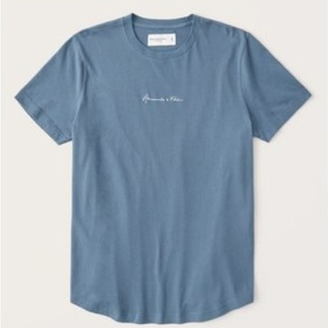 Abercrombie & Fitch T恤 刺繡LOGO 男裝 短T 圓領 純棉上衣 A62228 藍綠色AF(現貨)▶指定Outlet商品5折起☆現貨【送禮首選★APP下單點數4倍送】