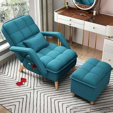 開立發票 懶人沙發椅榻榻米 客廳陽臺臥室單人小戶型沙發椅 皮質躺臥靠背椅子 做睫毛紋綉躺椅 美甲沙發椅