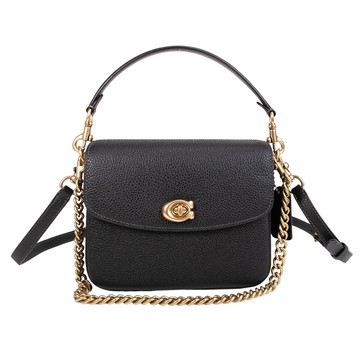 COACH 專櫃款CASSIE 19 荔枝皮紋手提側肩斜背包(黑色)