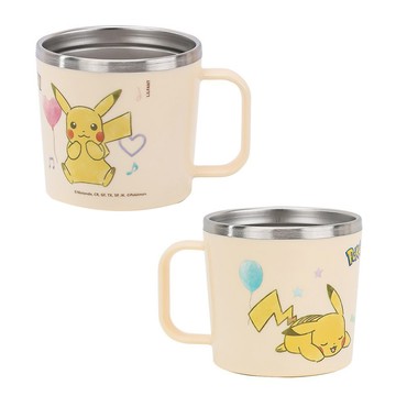 Lilfant 寶可夢 皮卡丘 不鏽鋼隔熱 握把杯 260ml 杯子 兒童水杯