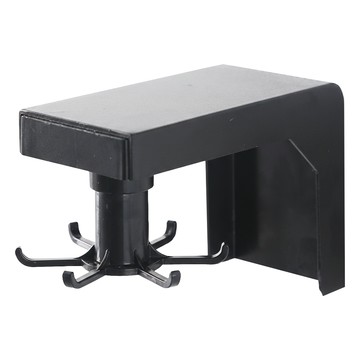 E.dot 可伸縮旋轉掛勾 廚房收納 360度旋轉 六勾設計 14x10x7cm 黑色 PP  1個