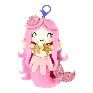 美人魚鑰匙圈 DIY縫紉套件  粉色  1組