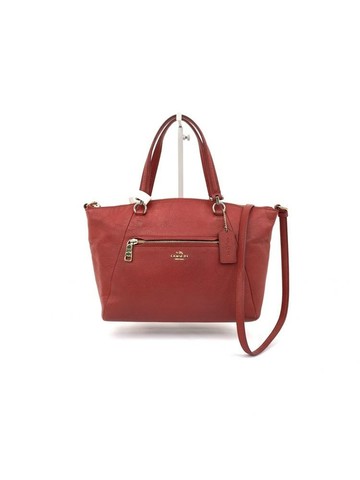 coach 紅色 Prairie Satchel 皮革手提肩背包 手提包