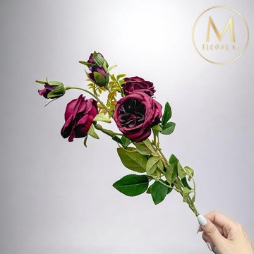 以後都走花路吧🌷快速出貨【Floral M】英式溫莎城堡花園薔薇勃根地紅仿真花花材（1入組）