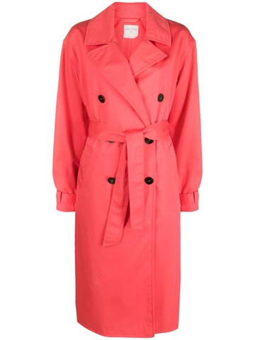Forte Forte - double-breasted belted trench coat - women - Cotton - II - Pink