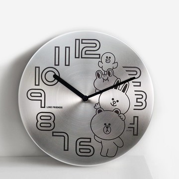 官方授權 LINE FRIENDS鐵片疊疊樂 時鐘掛鐘/靜音機芯