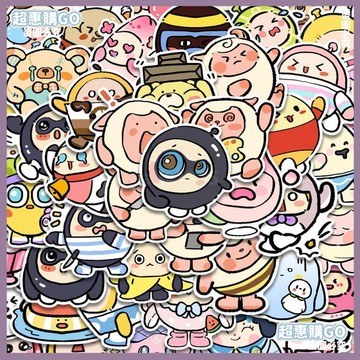 ✅獎勵貼紙✅100張原創蛋仔派對貼紙可愛卡通獃萌遊戲週邊手機殻ipad貼畵防水