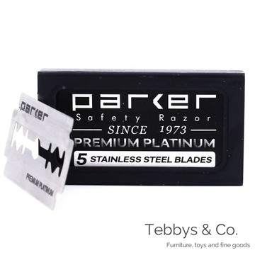 美國 Parker Premium Platinum 不鏽鋼雙面安全刮鬍刀片(5片裝)