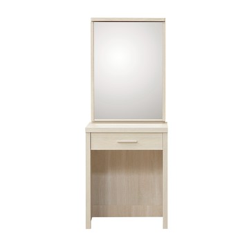 直人木業-COCO奶油風滑鏡化妝桌61公分(不含椅)