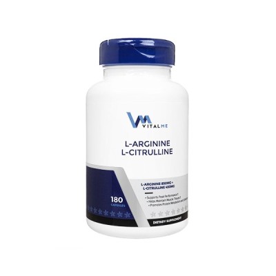 バイタルミー L-アルギニン&L-シトルリン180錠 1本 VitalMe L-Arginine L-Citrulline 海外直送・日時指定不可