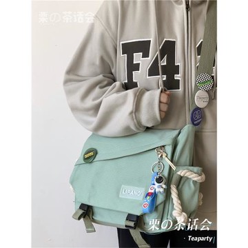 日系原宿ins斜挎包女 韓國學生大容量單肩郵差包上課通勤背包男潮