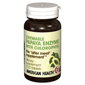 Papaya Enzyme With Chlorophyll 100 Chewable Tablets by American Health
