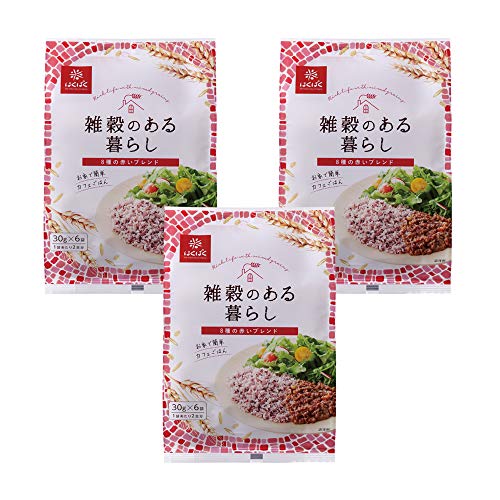 はくばく 雑穀のある暮らし 8種の赤いブレンド 30g 6袋 3個セット