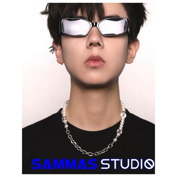 SAMMAS🔥限時下殺 項鏈 方型水晶珍珠項鍊 手錬 鈦鋼項錬 穿搭配件 經典小眾 獨家招牌款