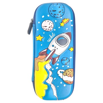 兒童鉛筆盒 A款 3D太空飛船 23cm x 10cm  天藍色  1個