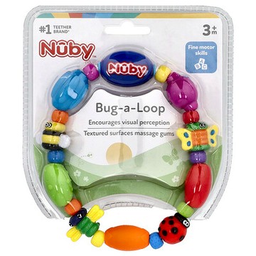 Nuby, Bug-a-Loop 牙膠，3 個月以上，1 個牙膠