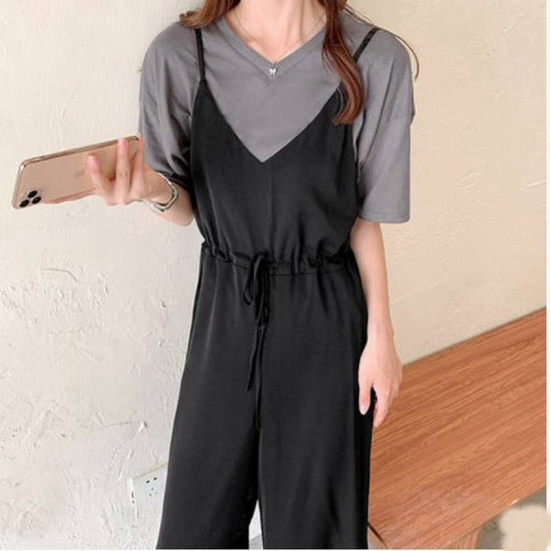 オールインワン トップス 2点セット セットアップ サロペット ジャンプスーツ レディース ロンパース つなぎ 細見え レディースファッション ママ ファッション 通販 Lineポイント最大0 5 Get Lineショッピング