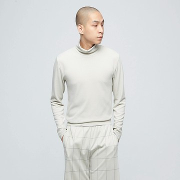 Reboot-簡約高領上衣(中性)-灰毛柳