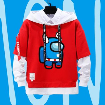 我們之間的游戲太空狼人殺假兩件連帽衛衣男女兒童裝學生外套帽衫