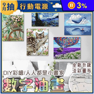 DIY手繪數字油畫 彩繪 壁畫 掛畫  多款可選