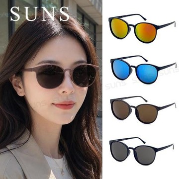 【SUNS】抗UV太陽眼鏡 男女款時尚韓版圓框質感墨鏡 共4色 水銀鏡面 S30 台灣製 檢驗合格