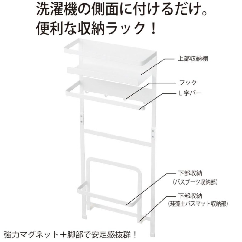 マグネット収納 マルチラック FLAT 幅28×奥行11×高さ67cm ランドリー