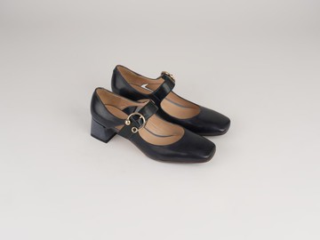 4.6 方頭飾扣瑪莉珍跟鞋 - 鐵灰