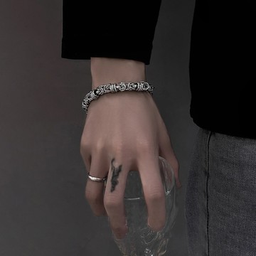 【ANHO】現貨在台/麻花/編織/花紋/粗獷/手鍊/手鏈/鈦鋼