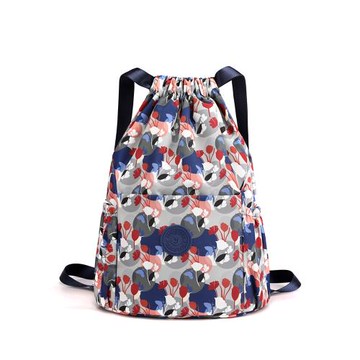 抽繩束口袋戶外旅行輕便雙肩包2025新款女大容量書包運動健身背包