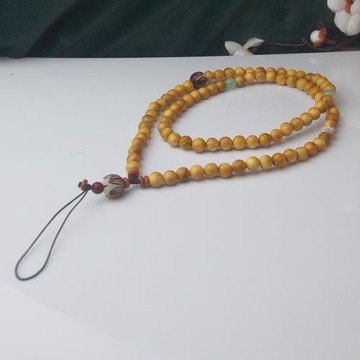 多吉米金祥禪緣長款掛脖手機鏈掛繩掛飾掛鏈木質中國風禪意掛件