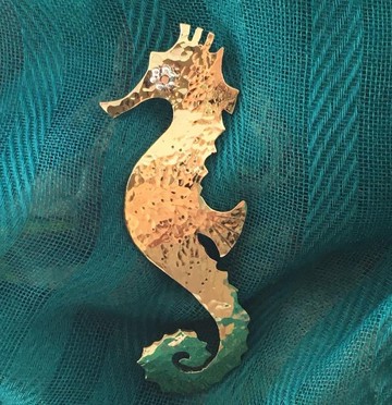 海馬☆黃銅鍛造胸針