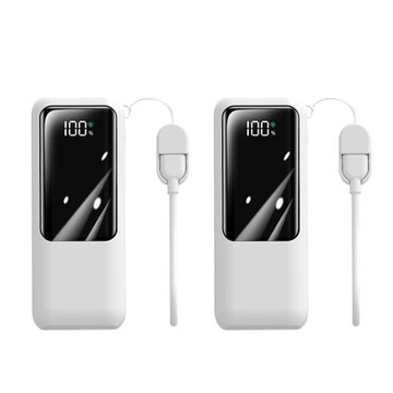 【MCK】MCK-NPCG 10000mah 自帶線顯屏行動電源組｜白+白