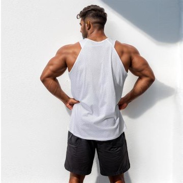 MCPW 美式網眼透氣運動背心男子夏季工字訓練服寬松速干健身上衣