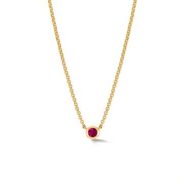 Ruby Round Dewdrop Pendant