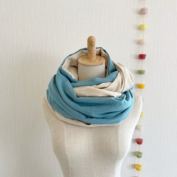 日本製造蓬鬆斯拉夫雙層紗布薩克斯藍香草牛奶