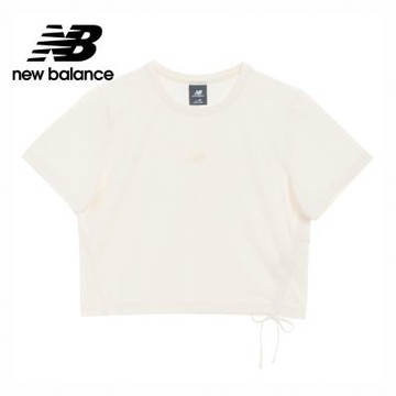 【New Balance】側抽繩短袖上衣_女性_杏色_NEF34202IV